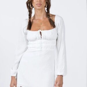 Princess Polly White Long Sleeve mini Dress